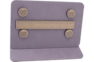 Luqeeg Knitting Fold Up Pattern Holder Strong Magnetic Crochet Tool with Accessories for Needle Arts Home Use (Purple)