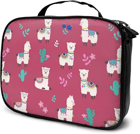 Amazon 化粧ポーチ メイクポーチ アルパカラマパターン 大容量 軽い コンパクト 多機能 収納力抜群 便利 旅行用品収納バッグ 化粧品入れ 小物整理 人気 おしゃれ プレゼント 出張 海外 旅行グッズ Namety 化粧ポーチ 通販