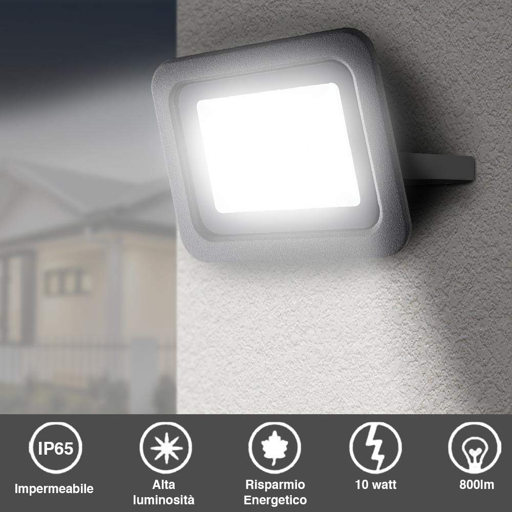 Proiettori A LED Per Esterni Spot IP66 Illuminazione Di Sicurezza Esterna Impermeabile Per Garage Da Giardino 20w Bianco Freddo 91277051