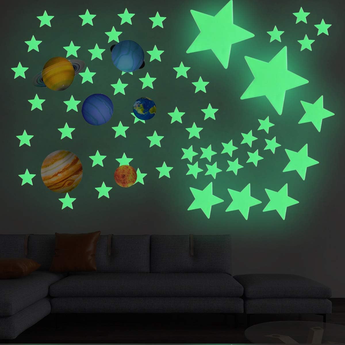 Estrellas Fluorescentes Para Techo 1119 PCS Luminoso Pegatinas De Pared  Luna Estrellas Pegatinas Fluorescentes Estrellas Que Brillan En La  Oscuridad Decoración De Pared Dormitorio De Niños (Azul Alone In The Dark  Ps2, image size:1200x1200