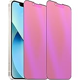 BWEDXEZ 2 Pack Matte Anti-Blue Privacy Tempered Glass for iPhone 13 Pro / 13/14 / iPhone 16e Anti-glare Anti-Spy Screen Protector Film Electroplated Colorful 6.1 inch