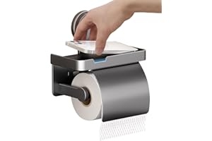 Suction Cup Toilets Tissues Holders, Bathroom Toilet Paper Holder - Organizer Storage Rack, Bathrooms Papers with Shelf, Roll