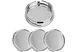 MOTOREXPERTZ ME 2.9Inch 75MM Wheel Center Caps, Pack of 4 (Chrome, Outer 75MM, Inner 73MM)