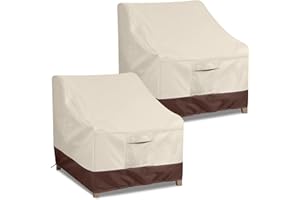 Simpelg Patio Chair Covers For Outdoor Furniture Waterproof Heavy Duty Oxford Cloth Chair Covers For Outdoor Chairs, Outdoor Patio Covers 40"W x 37"D x30"H (2 Pack, Beige, Large)