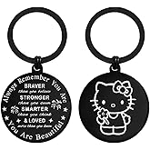 SOUSYOKYO Teen Girl Gifts for Valentines Day Birthday, You are Beautiful Girl Hello Keychain, Cute Inspirational Gifts