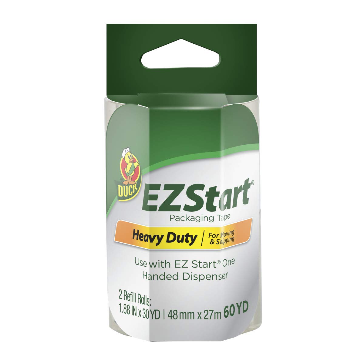 Tape - Duck Brand EZ Start Packaging Tape, 1.88-Inch x 54.6-Yard Roll, 2 Rolls, Clear. by Duck