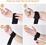 ACWOO Wrist Brace 2 Pack Adjustable Elastic Wrist Support Men Women view 3