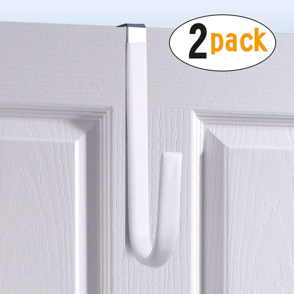 Over The Door Hook White Stainless Steel White Leather