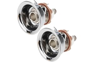 Briny River 2Pcs Guitar Recessed Cup Jack Plate Input Output Socket Compatible with Fender Telecaster 9.3x27.5mm Silver