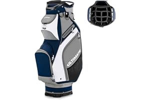 ULTIMATE Golf Cart Bag, 14 Way Top Dividers Golf Carry Bag w/Pockets & Umbrella Holder, Portable Golf Club Bag w/Soft Shoulde