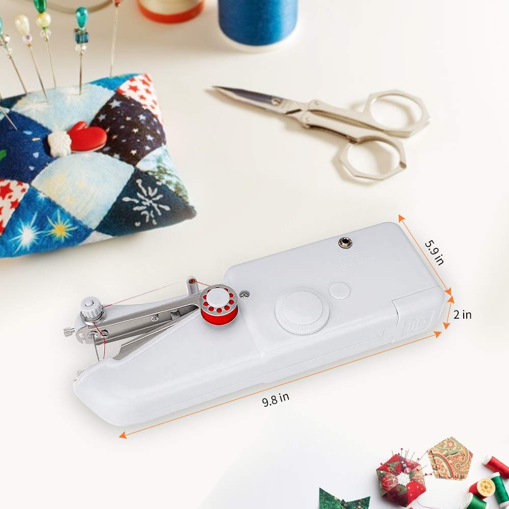 Handheld Sewing Machine Mini Portable Electric Stitching Machine Fabric Clothing Cordless Craft Sewing Machine for Home Travel