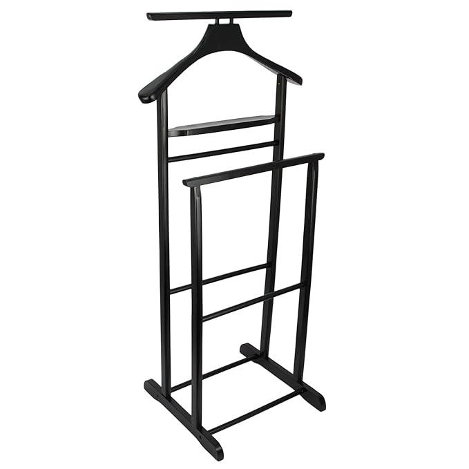 Herrendiener Kleiderständer Kleiderbutler Damendiener Garderobe mit Hosenbügel ( Tabak 869 )