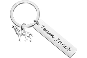 PLITI Wolf Charm Keychain Team Jacob Fans Jewelry Wolf Lover Gifts TV Show Inspirational Gifts for Family Friend