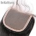 BeiKaShang 4x4 Straight Lace Closure with Bleached Knots Baby Hair Natural Hairline Brazilian Virgin Human Hair Closure Hair Natural Color
