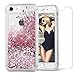 VEGO Case Compatible with iPhone 7 iPhone 8, New Soft Bumper Liquid Glitter Full Protection Case with Diamond Shape Moving Glitters for Apple iPhone 7 (2016) / iPhone 8 (2017) (Rose Gold)