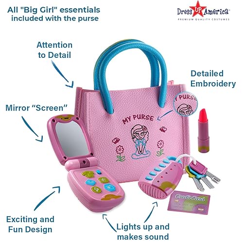 Dress-Up-America Toddler Purse Pretend Play Purse for Kids