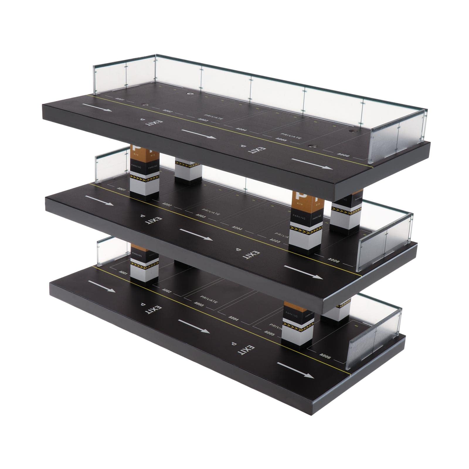 perfk 1/64 Parking Lot Display Case, Diecast Car Garage, Scenery Layout 1:64 Scale Diecast Vehicle Model Display Case, Can Storage 18 Car Model