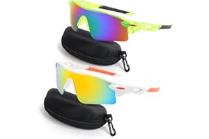 swanoble UV400 2 Sports Sunglasses for Kids Cycling,Light frame Sunglasses for Boys Girls,Youth Softball Baseball Golf
