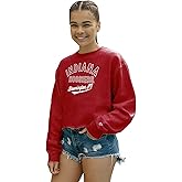Blue 84 NCAA womens Ncaa Officially Licensed Crop Crewneck Sweatshirt Campus Team Color