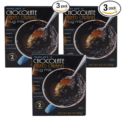 Trader Joes Chocolate Salted Caramel Mug Mix Individual Chocolate Cake Pack Of 3 #trader #joes #chocolate #cake