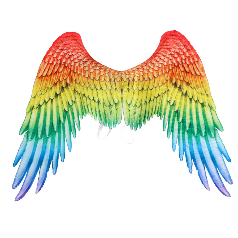 PRETYZOOM Rainbow Wings Adult Carnival Costume Angel Wings with Elastic Straps for Cosplay Party Performance and Festival Decoration