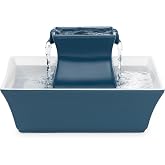 PetSafe Cat and Dog Water Fountain - Automatic Water Dispenser - Drinkwell Pagoda Ceramic Fountain for Pets - Filter Included - Blue - 70 oz, Model:PWW00-14898