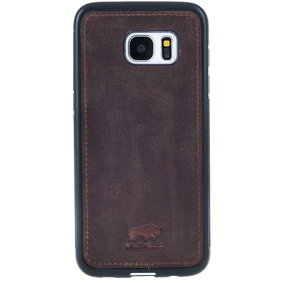 Solo Pelle Samsung S7 Case Lederhülle Ledertasche Backcover ' Flex ' in Vintage Braun