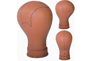 COMMGOAL Mannequin Head for Wigs with Guide Lines, Pre-Marked Wig Head for Wig Making and Styling, Suitable for Almost All Wig Stands, Sturdy for 10 Years, 22 Inch, Brown