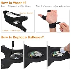 HANPURE LED Flashlight Gloves Stocking Stuffers for