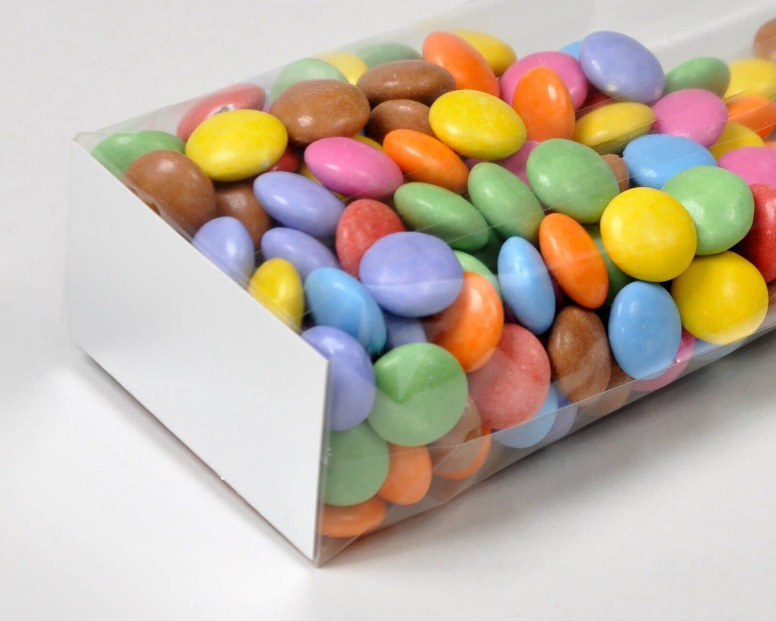Bag It Plastics Clear Cellophane Sweet Bags with Card Base (Pack of 50) – Block Bottom Gift Bags – 22x5.5x3.7cm (8.6"x2.2"x1.5") – Perfect for Sweets, Cookies, Treats & Favors