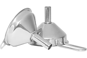 Fox Run Metal Kitchen Funnels, Set of 2 Mini 4" Funnels, Stainless Steel