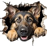 Decorative Decals 3D German Shepherd Car Sticker Set, Vinyl Material, Suitable for Decorating car Bodies, Windows, Rear Windshield, Bumpers, Walls, laptops, and suitcases 2-Piece#PDDM-1