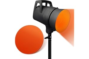 20 Pcs Self-Adhesive Amber Light Gel Filters - 74mm (2.9") Round Warm Color Correction Stickers for LED Downlights, Sunset Am