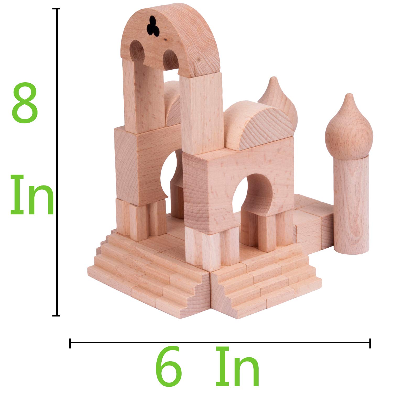 Wooden Building Blocks52 Pcs Wooden Block Set With Carrying Canvas Bag Building Blocks For Kidstoddlers