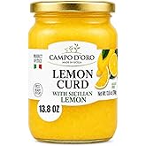 CAMPO D'ORO - Sicilian Lemon Curd, 13.8 oz (390 g) | Citrus Lemon custard Made with Fresh Lemon, Eggs and Butter, Dessert, Pie or Tart Filling, Product of Sicily, Italy