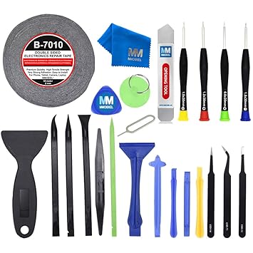 MMOBIEL 24-in-1 Professional Repair Toolkit Screwdriver Set with 2 mm Adhesive Tape and PVC Suction Cup Nylon Spudger for Smartphones