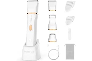 HEBECA Bikini Trimmer for Women, 3in1 Electric Razor for Women with Facial Trimmers & Intimate Shaver for Sensitive Skin, Waterproof Wet & Dry Use Rechargeable Pubic Hair Trimmer Removal