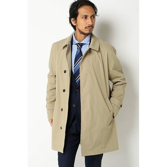 Amazon イッカ メンズ Ikka Gp コットンナイロンステンカラー