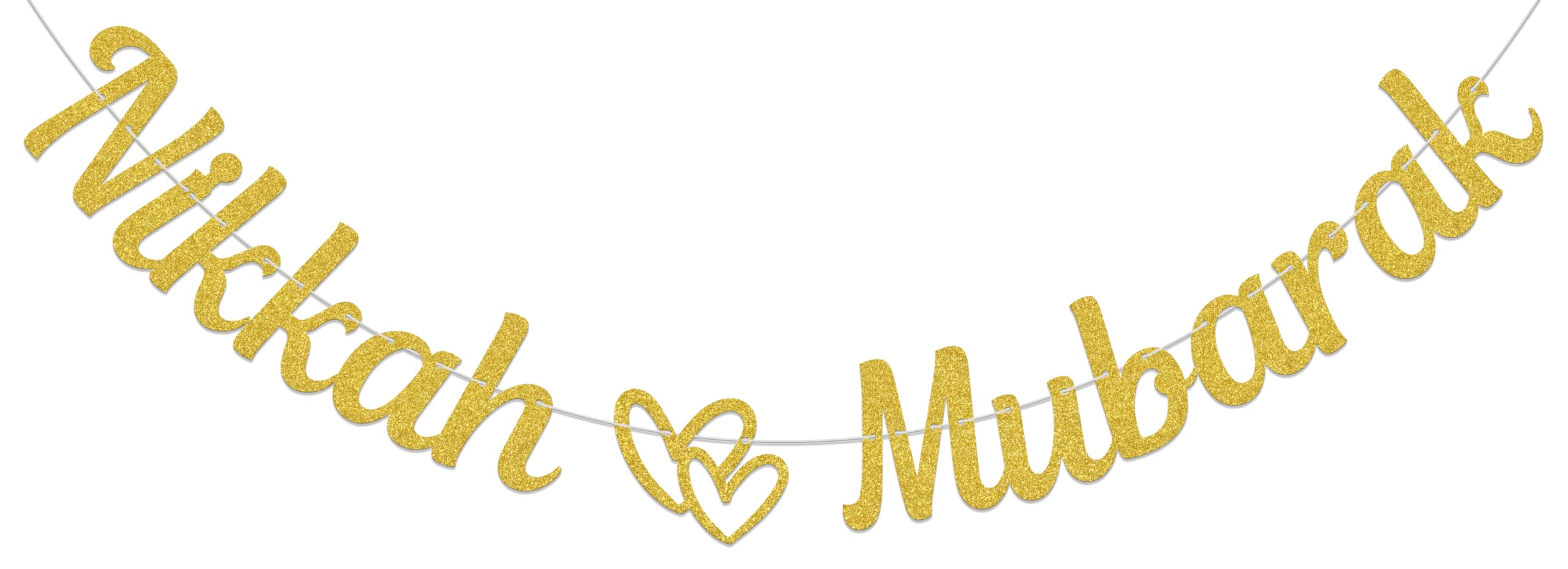 Nikkah Mubarak Banner Islamic Wedding Decorations Nikkah Decorations Islamic Muslim Wedding Party Decoration Gold Glitter