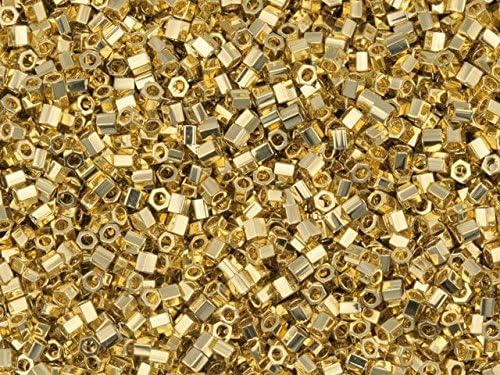 Miyuki 8g 15/0 Metallic 24 KT Gold Plated Hex Cut