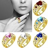 Clearance Silver Natural Heart Shape Ruby Gemstones Birthstone Bride Wedding Engagement Ring