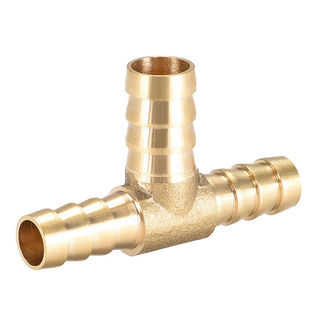 sourcing map Tee Brass Barb Fitting Reducer 3 Way, Fit Hose ID 10x12x10mm