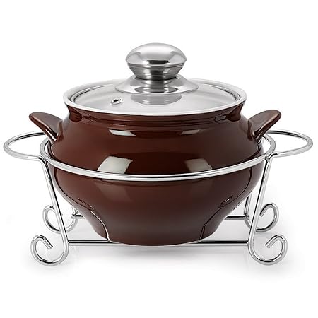 Cello Prego GUSTO HANDI CASSEROLE WITH METAL STAND 1500 ml BROWN