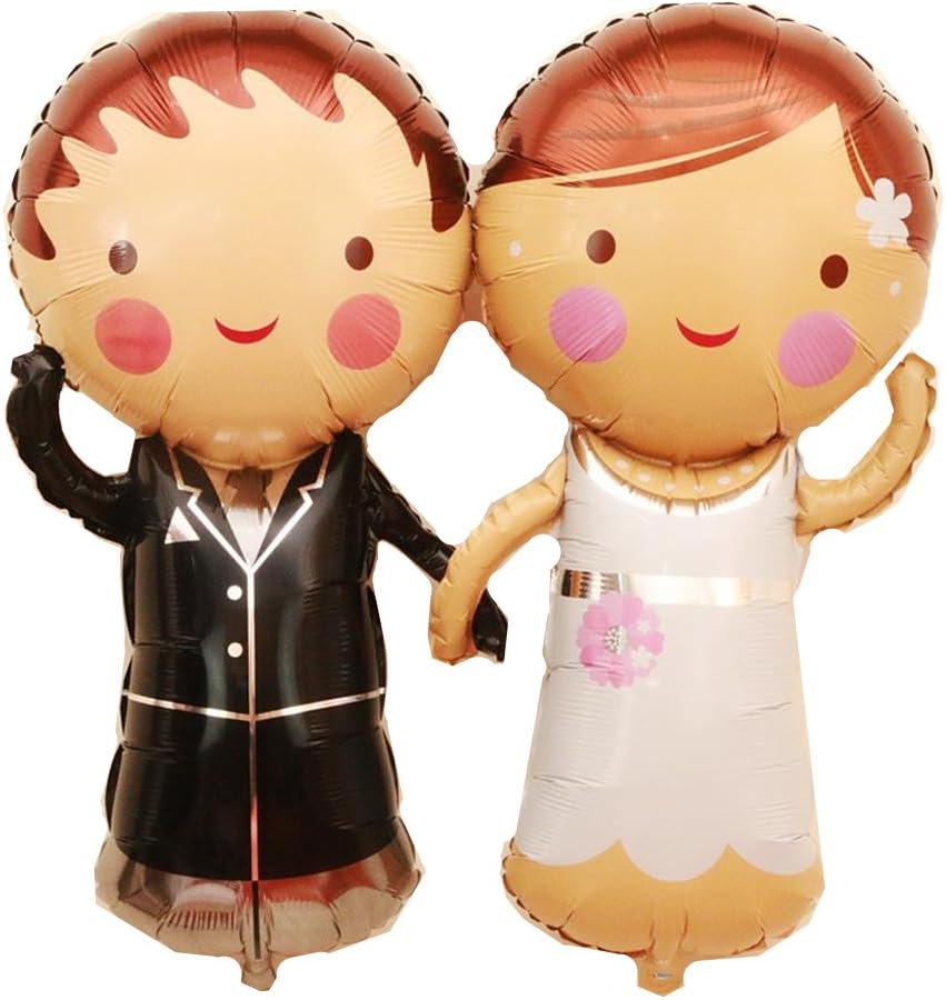 Ximkee 2pcs Large Helium Foil Inflatable Balloons for Wedding Birthday, Engagement, Valentine's Day, Oval, Plastic