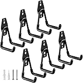 HUPBIPY Heavy Duty Garage Hooks 6 Pack, 2.8 inch Small U Shaped Hanger, Wall Mounted Storage System, Power and Garden Tool Or