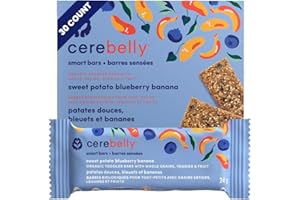 Cerebelly Toddler Snack Bars - Organic Sweet Potato Banana Blueberry, 30 Pack|Barres-collations Cerebelly Pour Tout-Petits - 