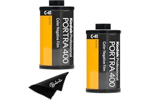 Kodak Portra 400 Film - 2 Pack of 36exp Rolls for 35mm Cameras with balveli Premium Microfiber Cloth