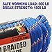 Wellmax Diamond Braid Nylon Rope, 1/2in X 100FT with Bonus 1/4in x25FT Cord UV Resistant, High Strength and Weather Resistant