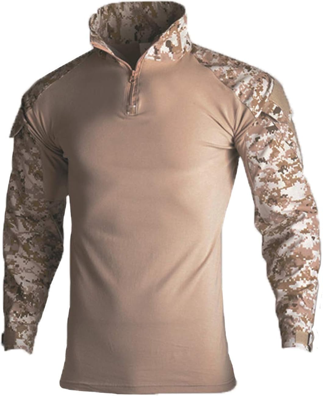 Military Ba Men's Tactical Combat Shirt and Pants Set Long Sleeve Multicam Woodland BDU Hunting Military Uniform 1/4 Zip: Clothing
