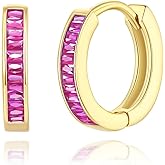 GLOQUAT 14K Gold Huggie Earrings for Women Silver Huggie Hoop Earrings Cubic Zirconia Huggie Earrings Stud Earrings Lightweight Dainty Hypoallergenic Earrings Jewelry Gifts